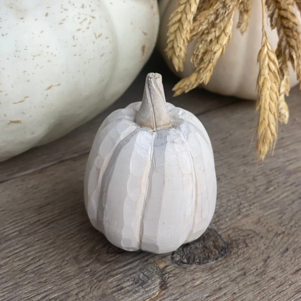 CA-5243 - Sm. White 3D Carved Pumpkin – Collins Fresh + Original