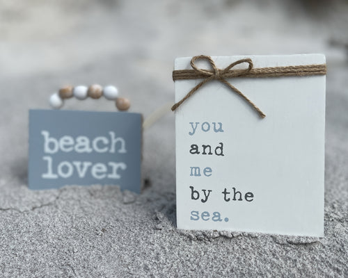 PS-7860 - Beach Lover Box Sign w/ Beads