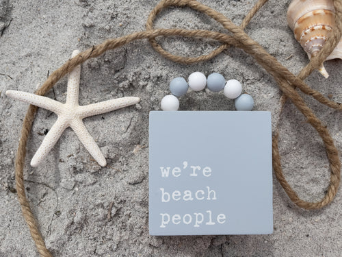 PS-7861 - Beach People Box Sign w/ Beads