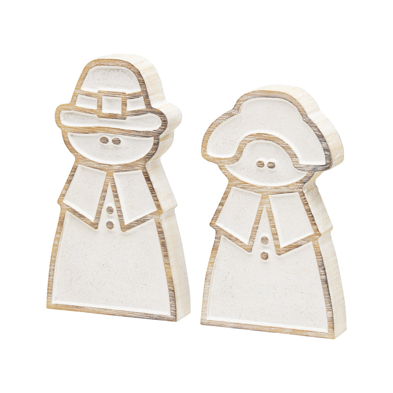 CA-5172 - Carved Pilgrims, Set of 2