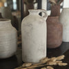 Lrg. White 1 Handle Vase 