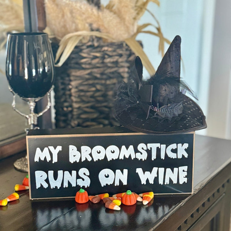 Runs On Wine Box Sign 