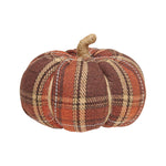 Med. Harvest Plaid Fabric Pumpkin 