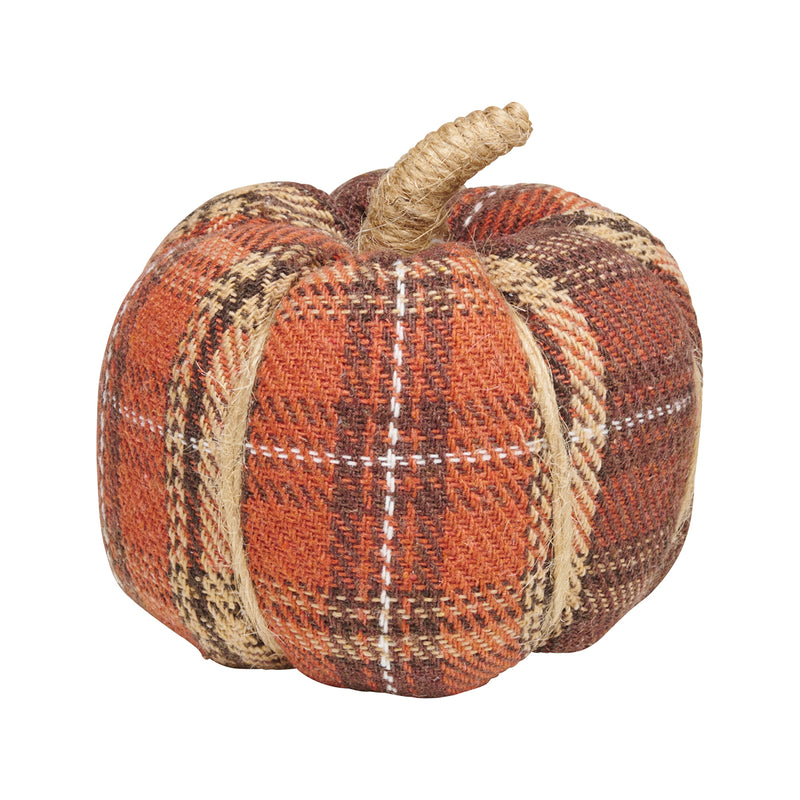 CF-3135 - Sm. Harvest Plaid Fabric Pumpkin