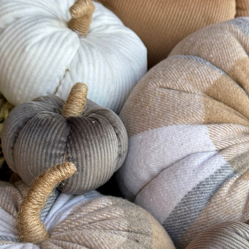 Sm. Gray Corduroy Pumpkin 