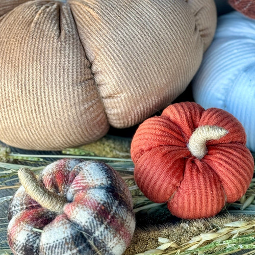 Sm. Orange Corduroy Pumpkin
