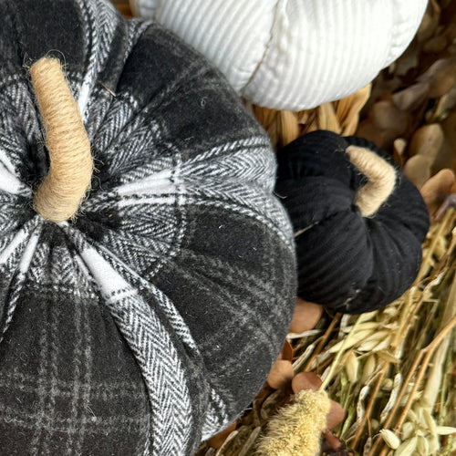 Sm. Black Corduroy Pumpkin 