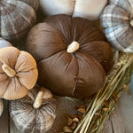 Lrg. Mocha Corduroy Pumpkin 