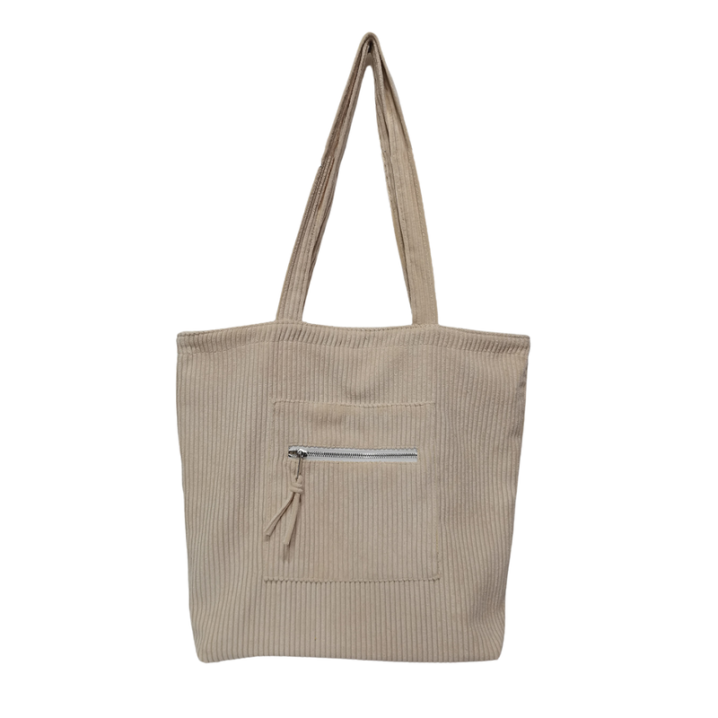 Tan Corduroy Tote 
