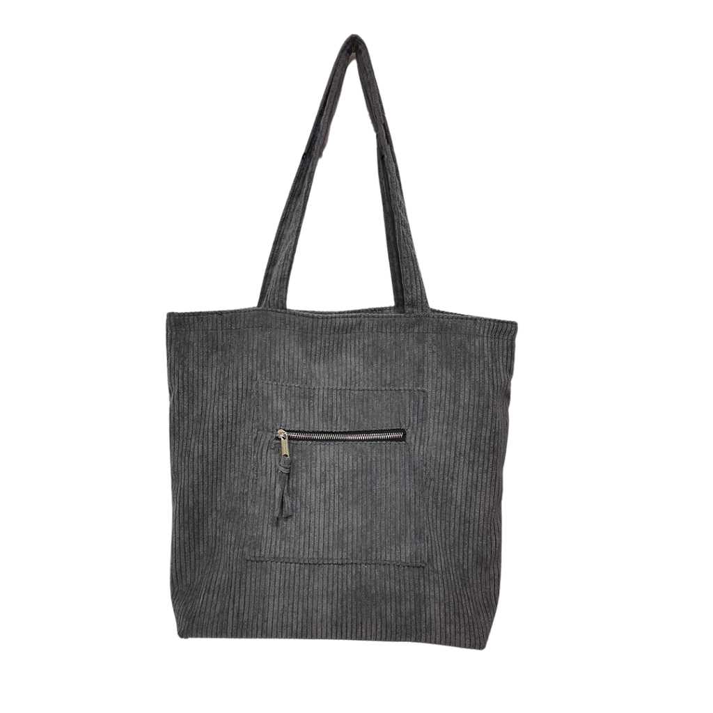 Slate Corduroy Tote 