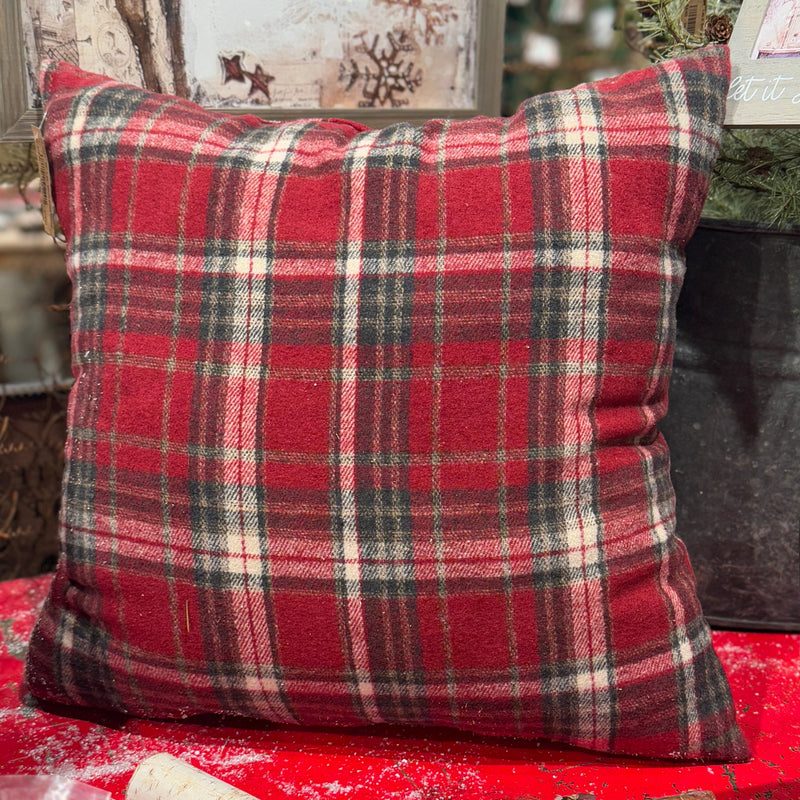 20" x 20" Merry Plaid Pillow