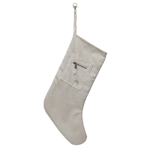 White Cord Zipper Stocking