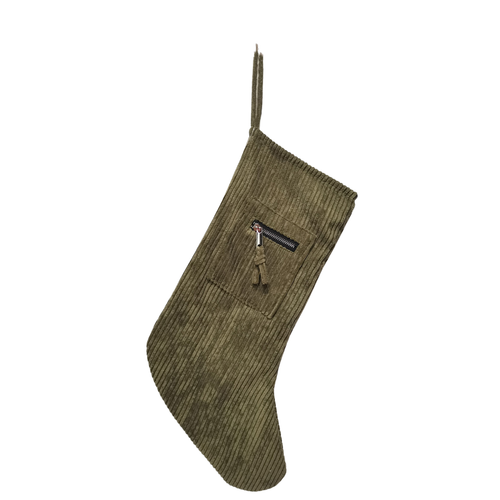 Evergreen Cord Zipper Stocking 