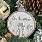 FR-3642 - Let It Snow Carved Ornie