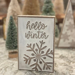 Hello Winter Carved Block 
