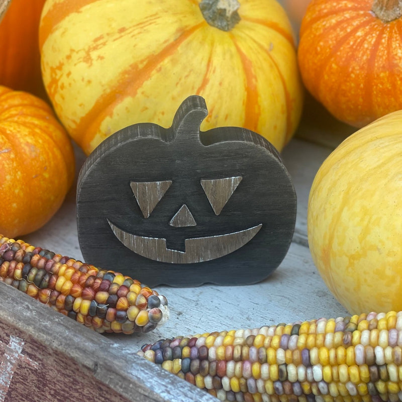 CA-5086 - Black/Wood 3D Jack-o-Lantern