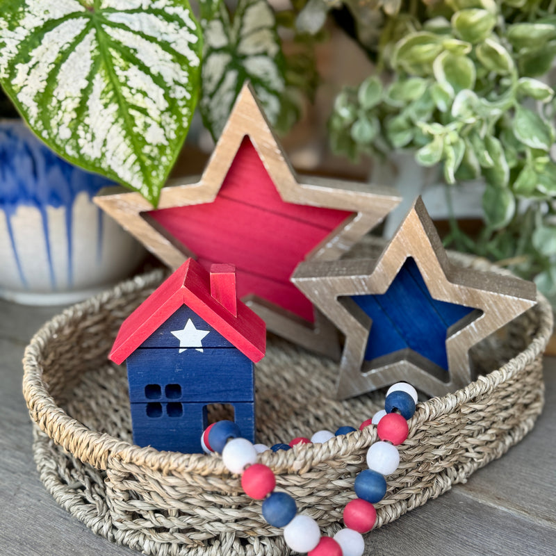 PS-8318 - Red Plank Framed Star