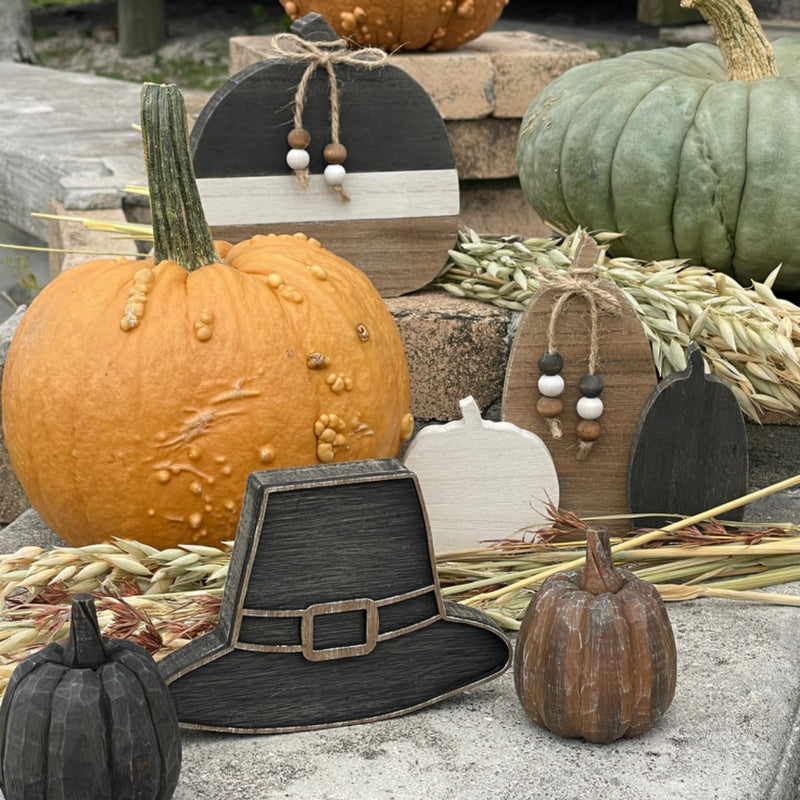 CA-5088 - Med. Black/White/Wood Plank Pumpkin