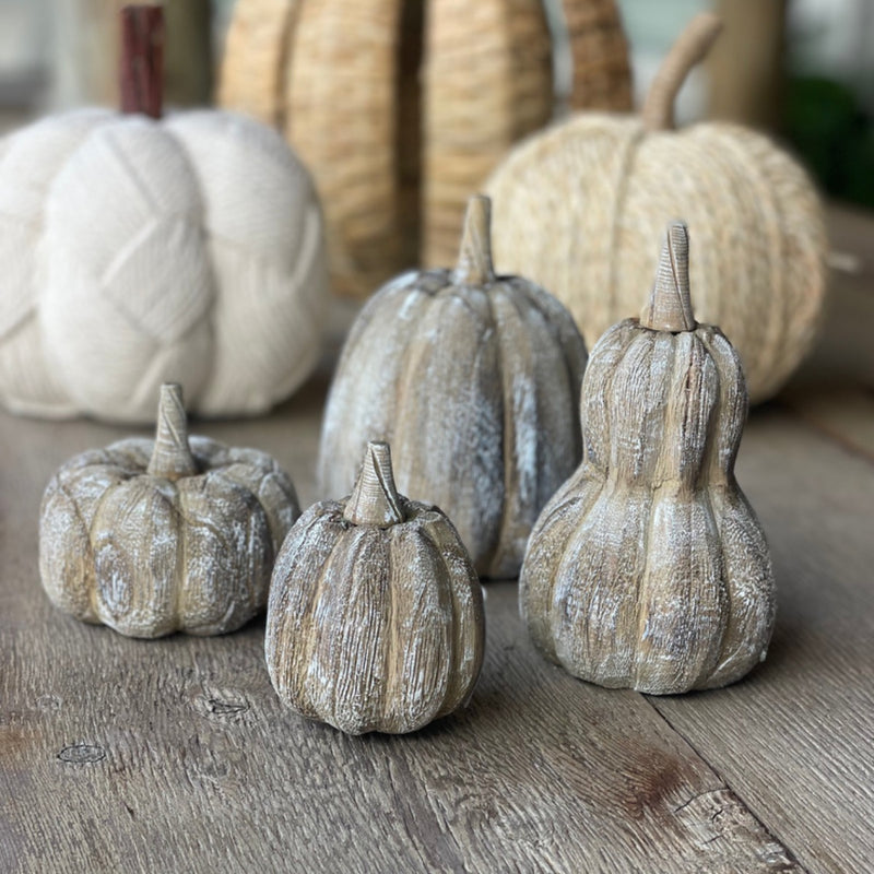 CA-5264 - Wide Driftwood 3D Carved Pumpkin