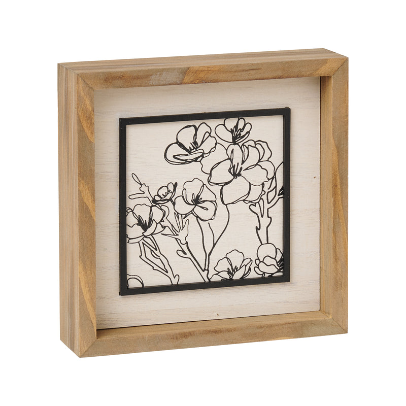 PS-8231 - House/Plumeria Framed Sign (Reversible)