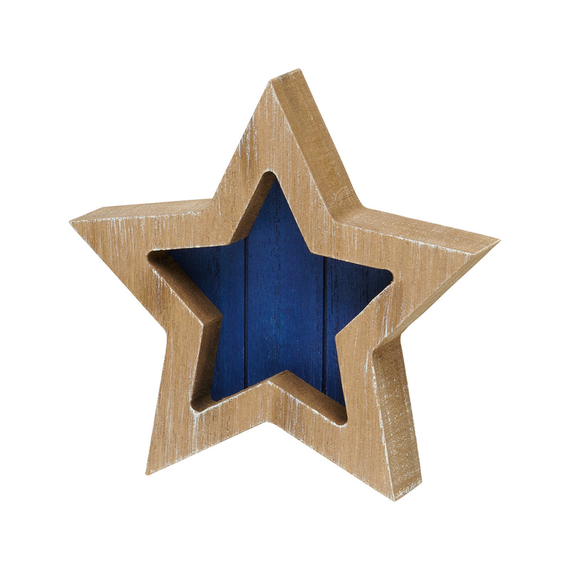 PS-8316 - Navy Plank Framed Star