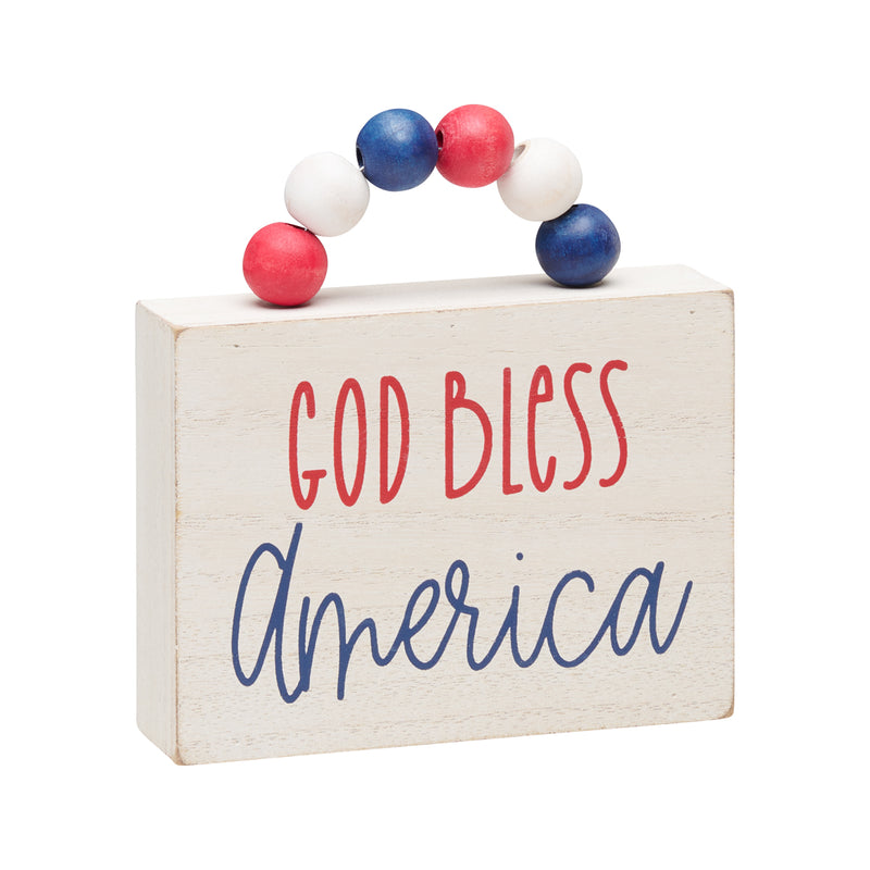 PS-8319 - God Bless Block w/ Beads