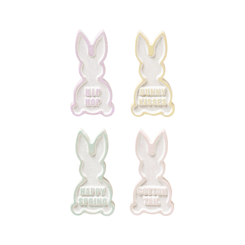 SW-2275 - Mini Color Carved Bunnies, Set of 4