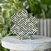 Wh/Grn Herringbone Clover