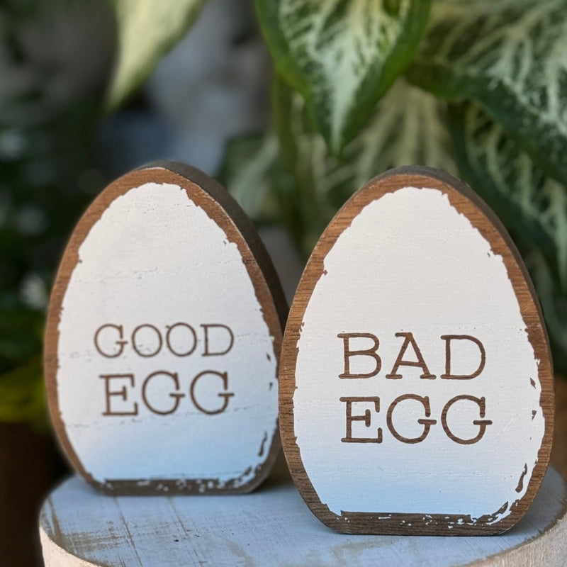 SW-3097 - Sm. Wood Good/Bad Egg (Reversible)