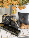 CF-2386 - *Med. Blk Harlequin Fabric Pumpkin