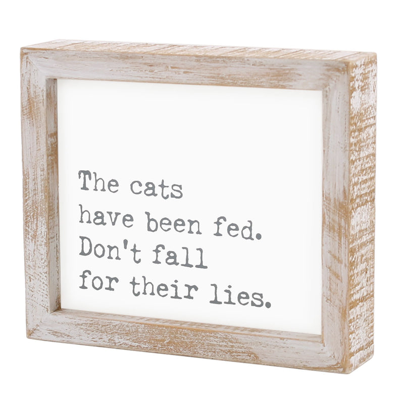 CA-3691 - Cats Fed Framed Sign