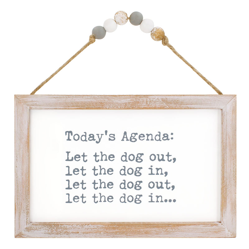 CA-3715 - Dog Out, Dog In Beaded Sign