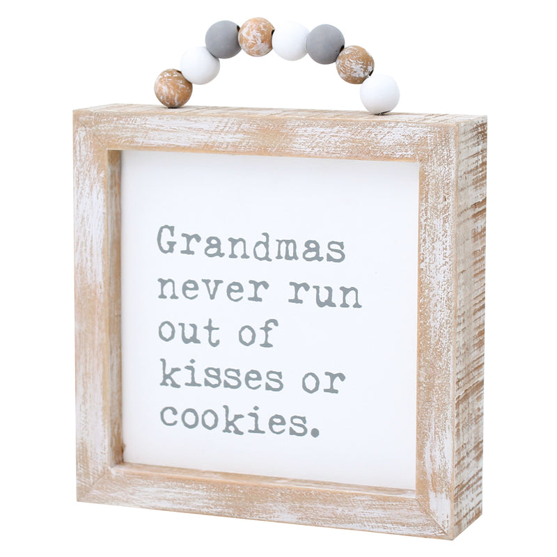 CA-3775 - Grandma Kisses Framed Sign w/ Beads