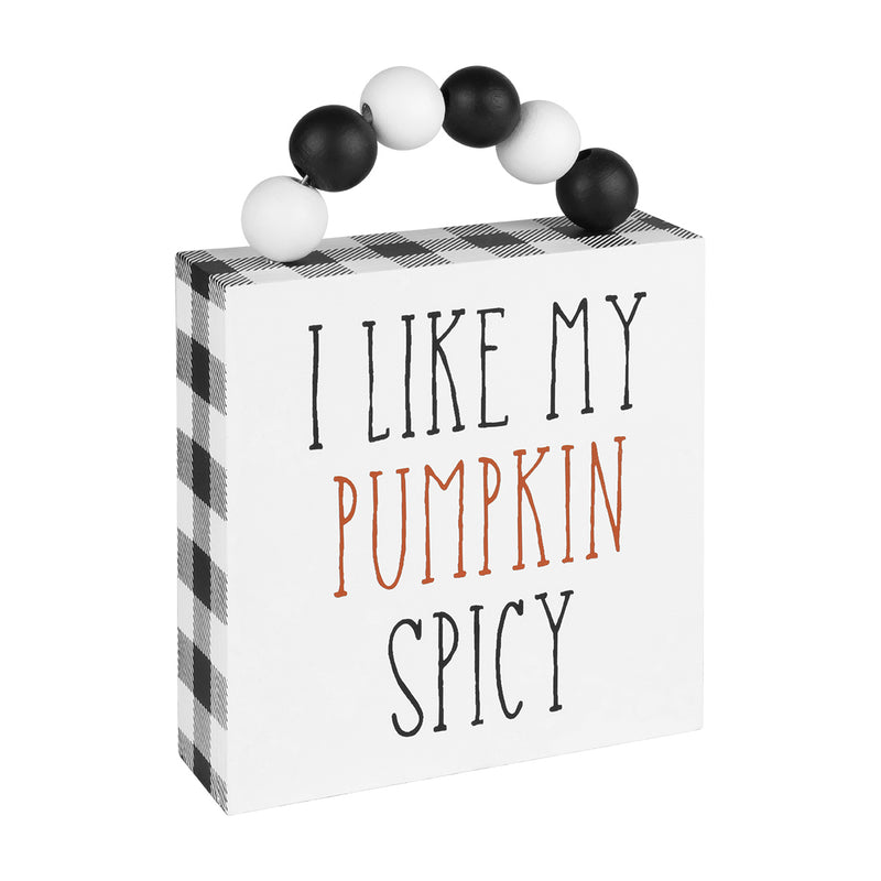 CA-4351 - Spicy BW Box Sign w/ Beads