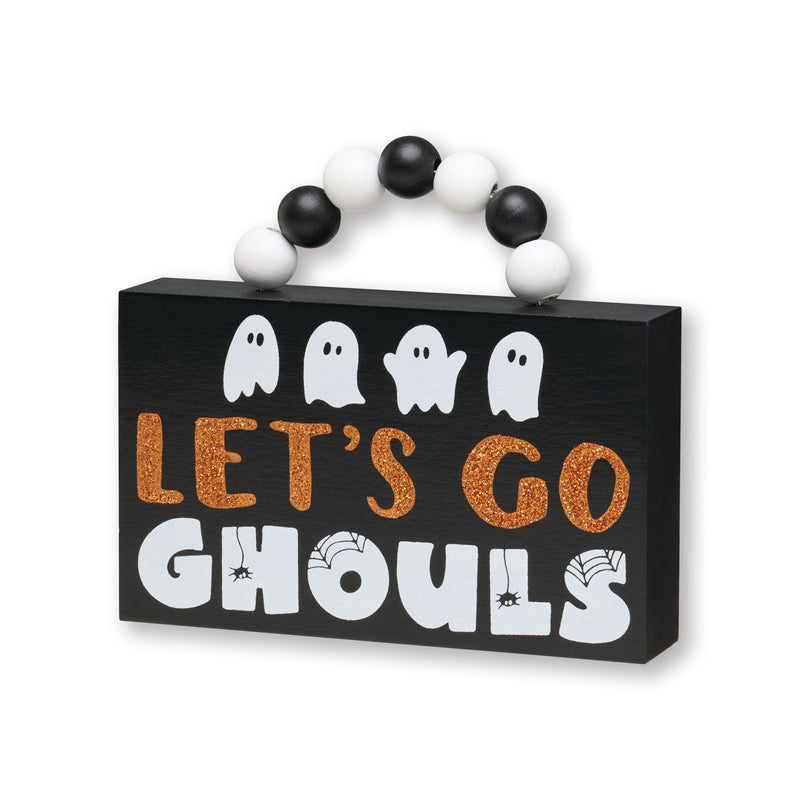 CA-4722 - Go Ghouls Box Sign w/ Beads
