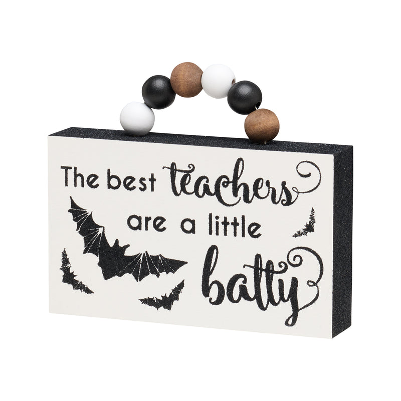 CA-4768 - Teachers Batty Box Sign w/ Beads