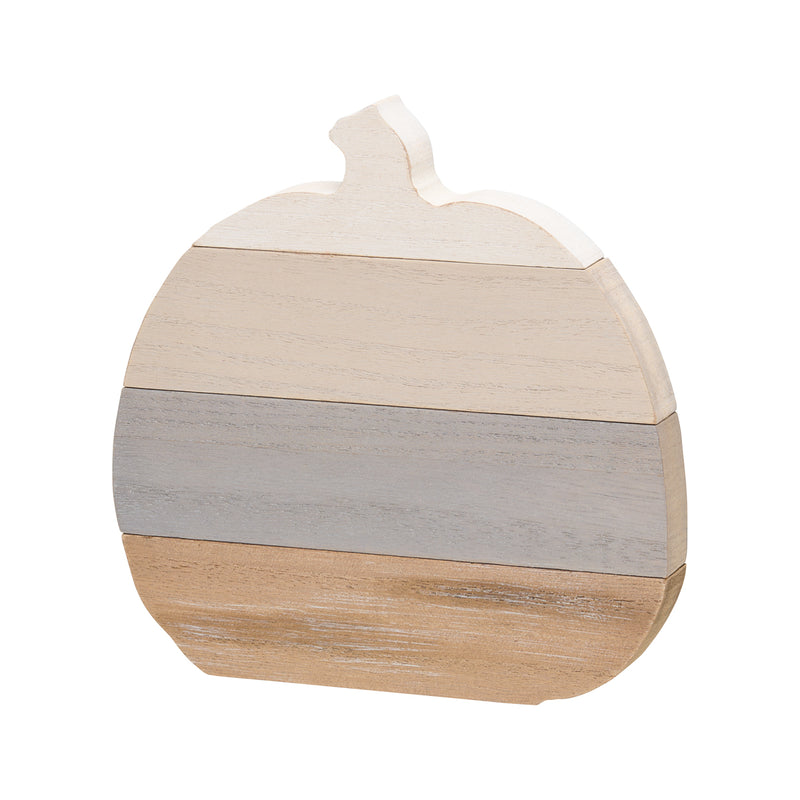 CA-4812 - Lrg. Wh/Gry/Wood Plank Pumpkin