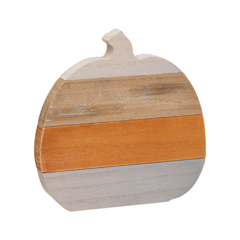 CA-4813 - Lrg. Gry/Wood/Org Plank Pumpkin