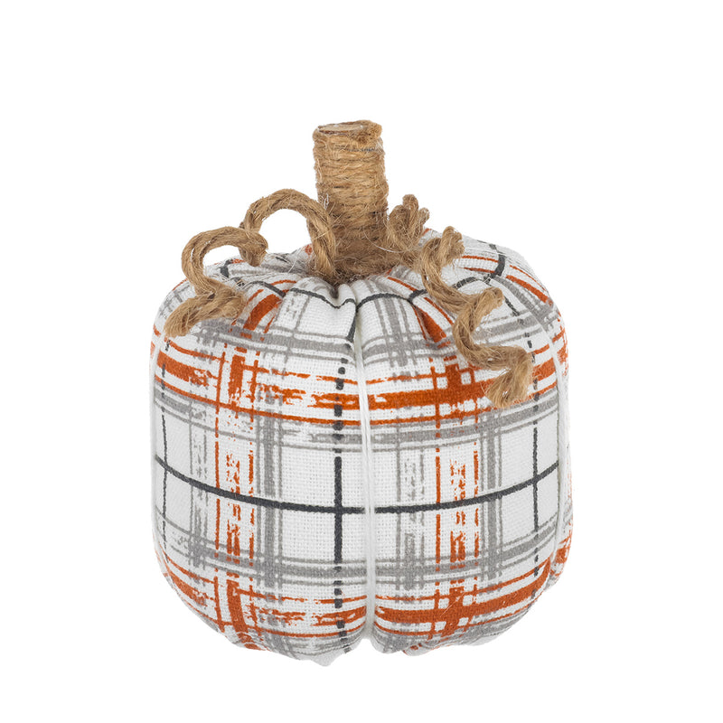 CF-2523 - Sm. Plaid Fabric Pumpkin