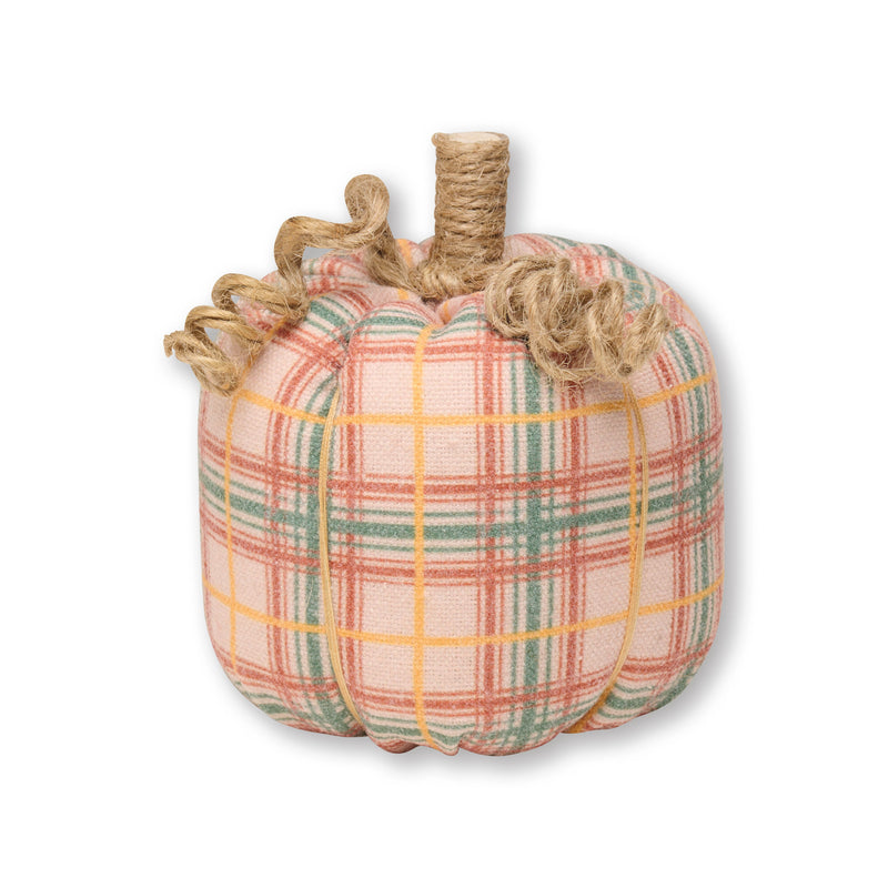 CF-2862 - Sm. Fall Plaid Fabric Pumpkin