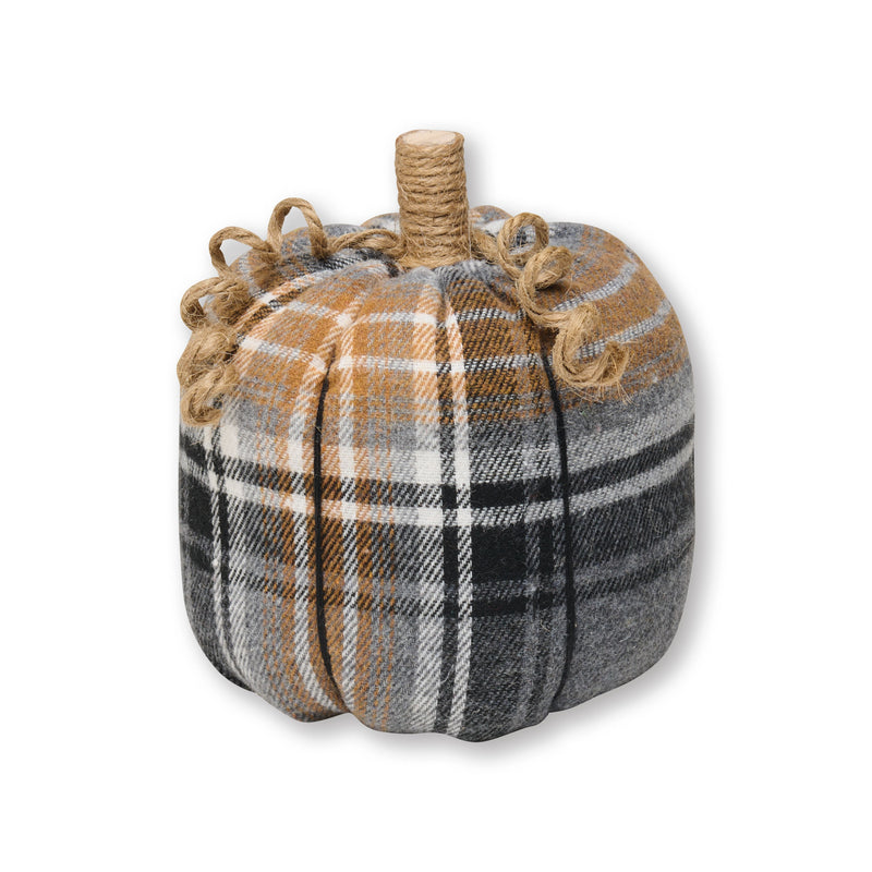 CF-2873 - Med. BWT Plaid Fabric Pumpkin