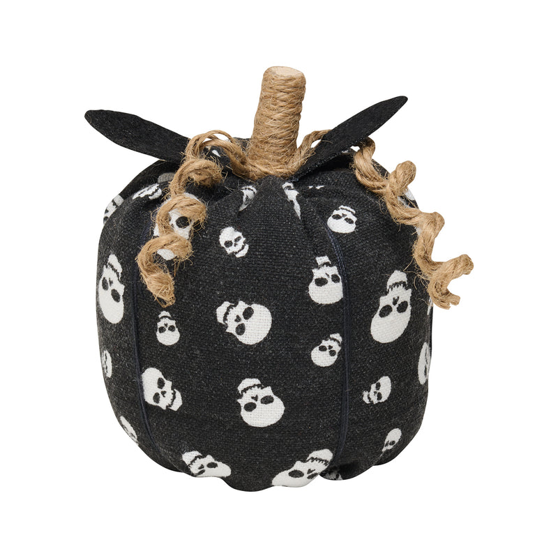 CF-2876 - Sm. BW Skull Fabric Pumpkin