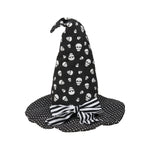 CF-2887 - BW Skull Fabric Witch Hat