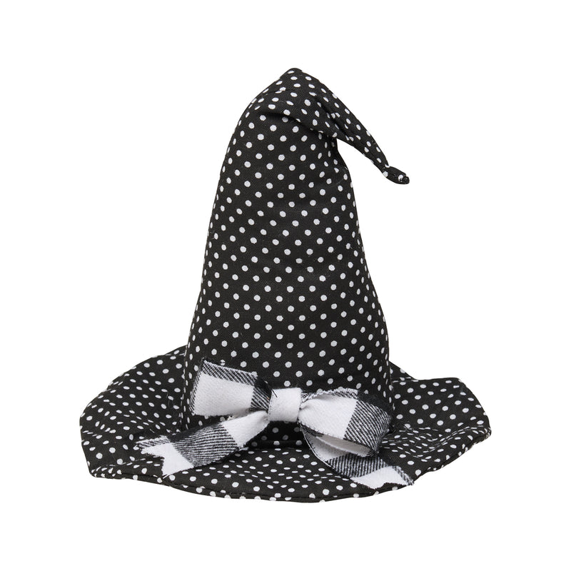 CF-2893 - Sm. Black Dot Fabric Witch Hat