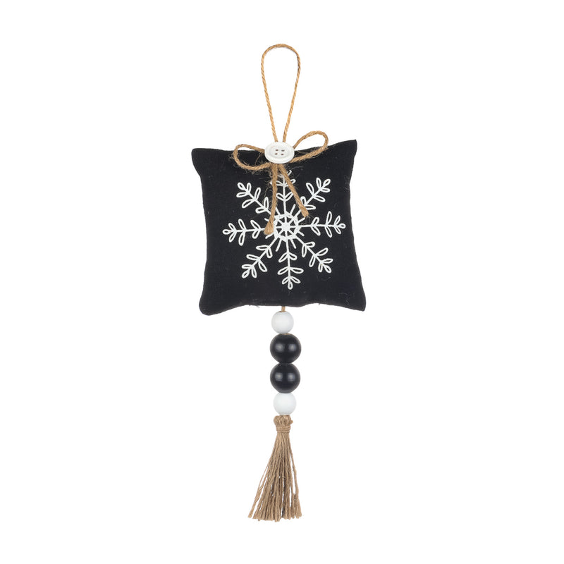 FR-1455 - Black Snowflake Pillow Ornie