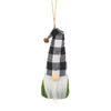 FR-1597 - BW Green Fabric Gnome Ornie