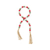 FR-3002 - Red/Wh/Grn Washed Beaded Tassel