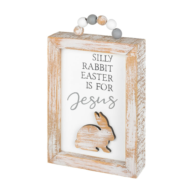 FR-9458 - *Silly Rabbit Framed Sign w/ Beads