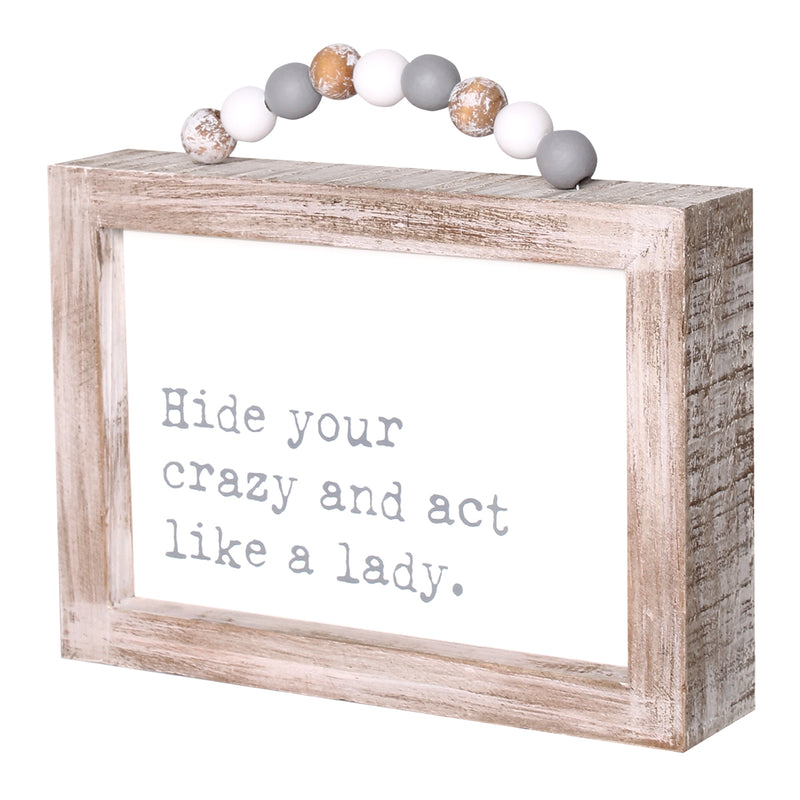 PS-7812 - Act Lady Framed Sign w/ Beads