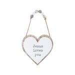 Jesus Loves 3D Heart w/ Beads